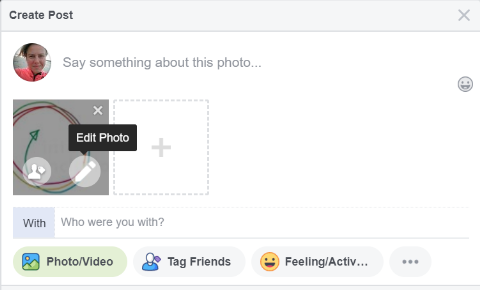 example of edit photo button on Facebook
