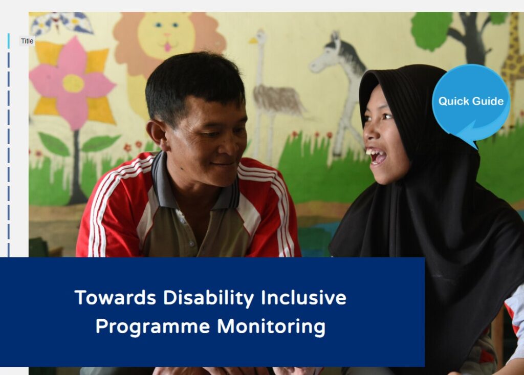 screenshot online publicatie: towards disability inclusive Programme Monitoring
